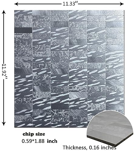 XUANINY Peel and Stick Tile Backsplash Self- Adhesive Wall Tiles Aluminum Mosaic Sticker for Kitchen (11.33
