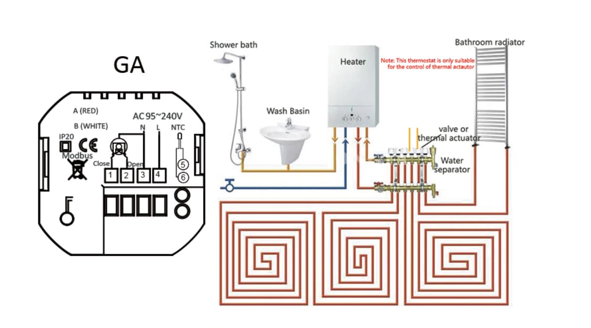 t-Storm Termostato WiFi para calefacción por Suelo Radiante de Agua, programable con aplicación SmartLife o con Controles táctiles, Compatible con Alexa, Google Home e IFTTT