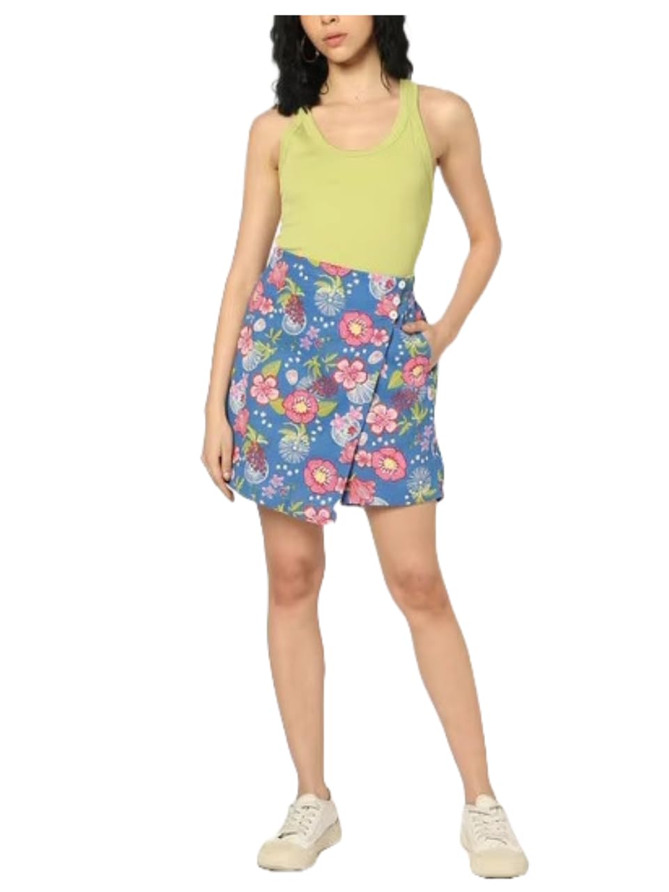 cool and casual Shorts for Women Western Stylish Skirt for Women Floral Printed A-Line Above Knee Skorts for Travel Wear-picture-27