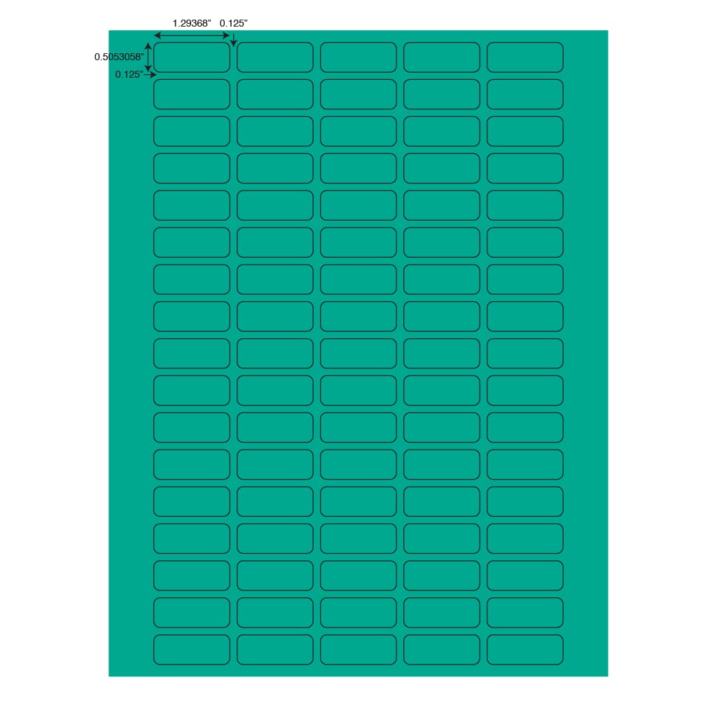 Globe Scientific LCS-33X13G Cryogenic Label Sheet for 1.5-2mL Tube, 33mm Length, 13mm Width, Green, Pack of 1700