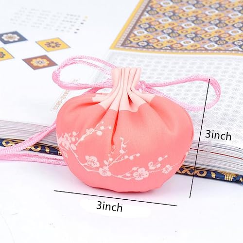 10 bolsas de saco chino de seda brocada con cordón miniatura 3