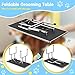 Lyromix 46''Large Dog Grooming Table, Adjustable Cat Drying Desktop with Arms, Nooses, Mesh Tray, Foldable Pet Station at Home, Maximum Capacity Up to 330Lb, 46inch, Blue