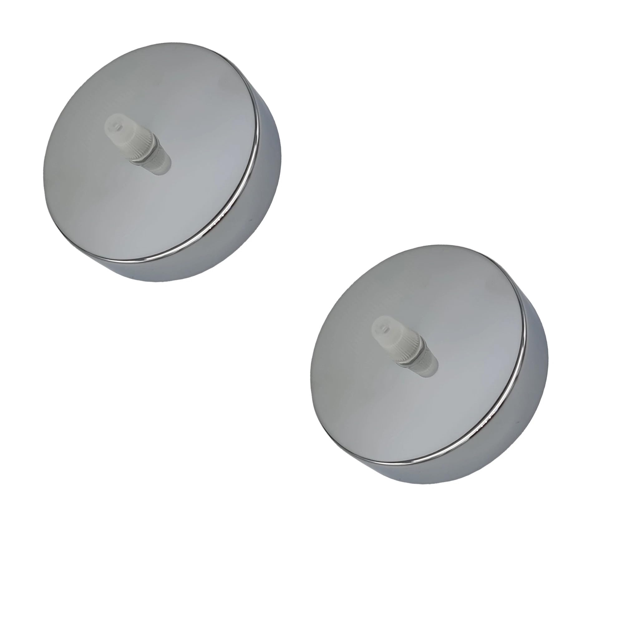 LEDSone 2PCS Ceiling Rose Pendant Cable Grip Clamp Plate for Light Fitting Hanging Lamp,100mm Multi Colour Full Set Hanging Lamp Ceiling Accessories (Chrome)