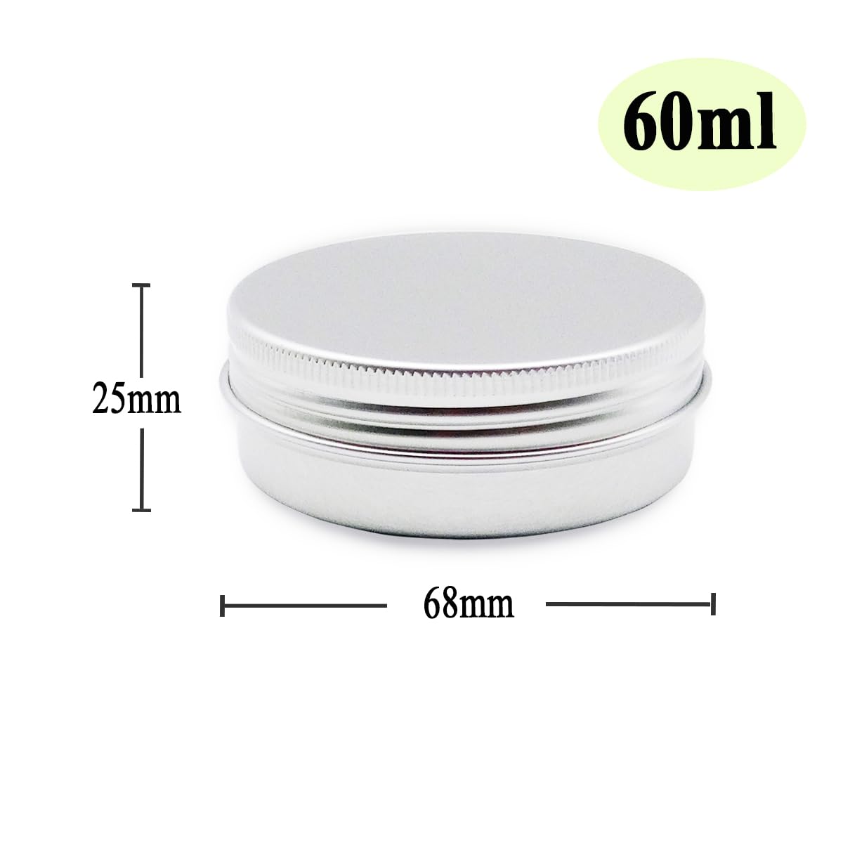 Wopanxye 10pcs 60ml Round Lip Balm Tin Cans, 60 Gram Aluminum Tins Cosmetic Sample Containers with Screw Lid - Image 2