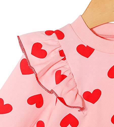 Ozkiz Heart Dresses for Girls Toddler Pink Dress with Hearts Ruffle 4t3