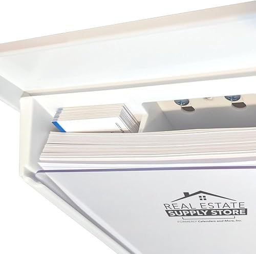 Miniatura 3 de Caja de folletos de bienes raíces para exteriores, estaca adjunta para patio, capacidad para 250 documentos de 8.5 x 11 pulgadas y 60 tarjetas de