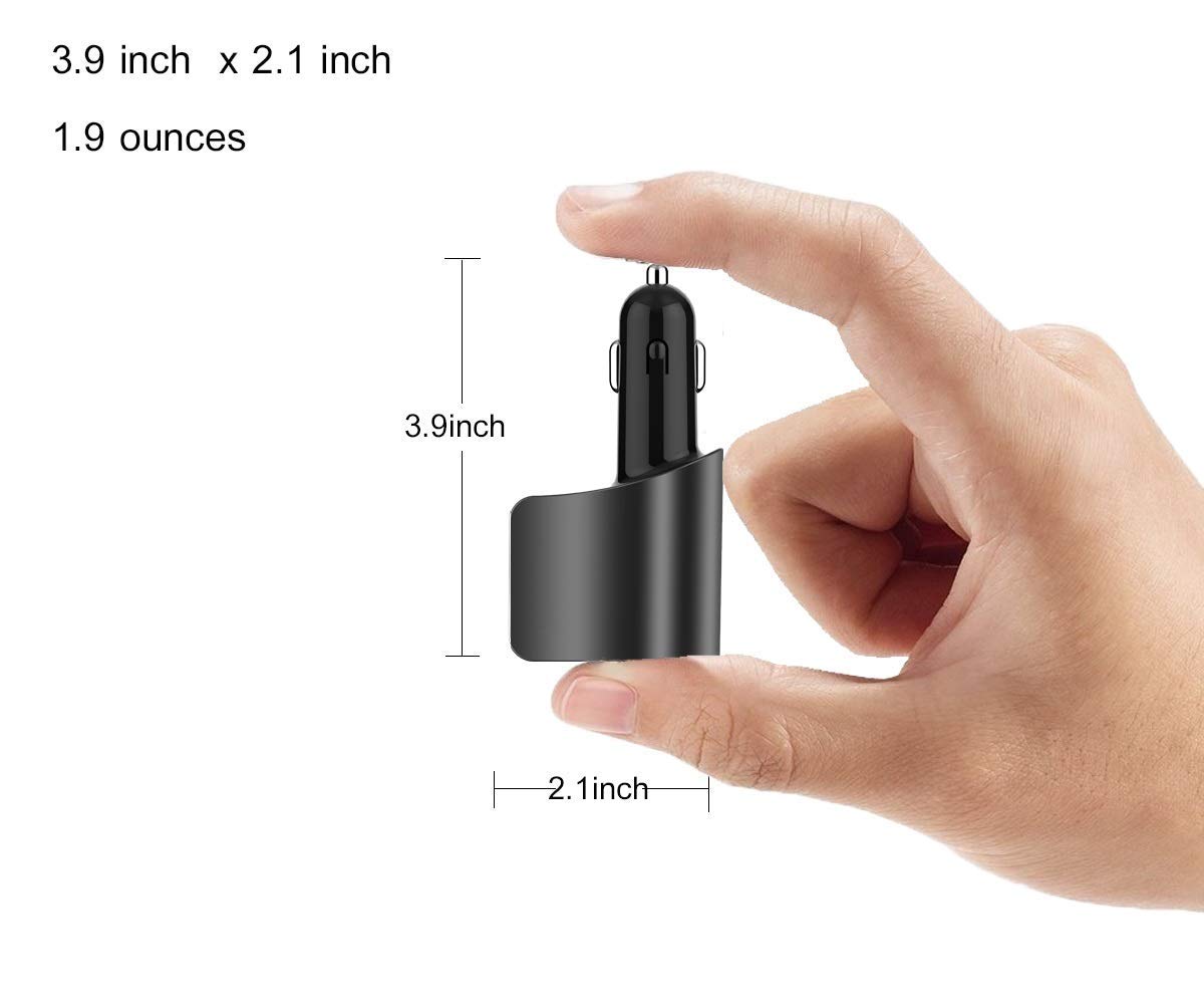 Adaptador de mechero de Coche con 3 USB y medidor de Voltaje, Compatible con iPhone 8/7/X/6S/XR, iPad, Samsung Galaxy S9/S8, iPad, GPS, teléfono Android