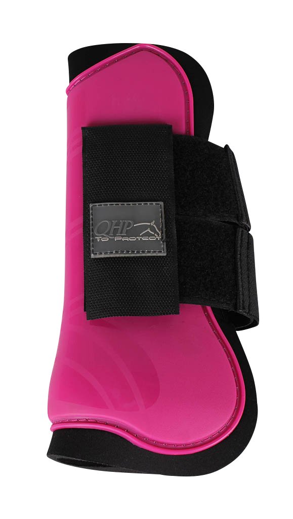 Hartschalen-Gamaschen Pferd 2er-Set mit Neopren-Futter | Schützt die Pferdebeine vor Schlägen und Tritten | Höhere Bewegungsfreiheit | Perfekte Passform | Einfache Befestigung (Shetty, Fuchsia)