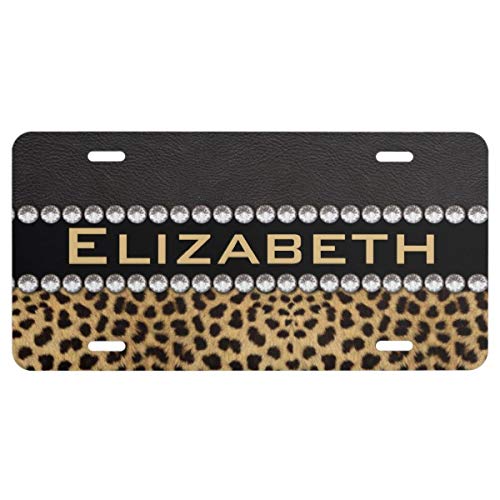 Preisvergleich Produktbild Leopard Spot Rhinestone Diamonds Monogram Photo License Plate
