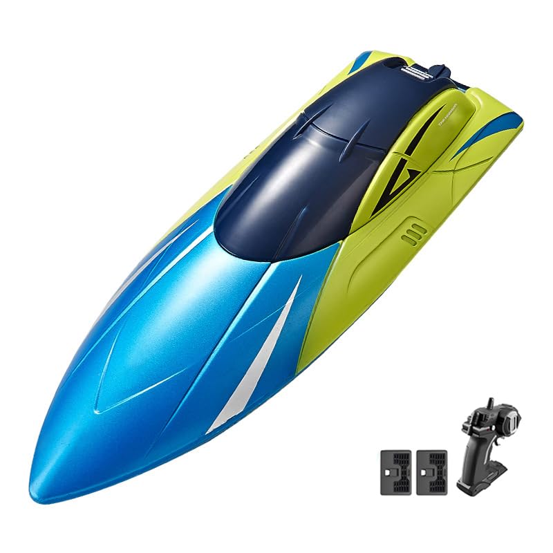 RC Boat S4 Remote Control Boat for Kids Adults 2 Modular Batteries 20+ MPH 2.4GHz High Speed Racing Boats for Pools and Lakes Waterproof Boats Toys Gifts for Boys Girls