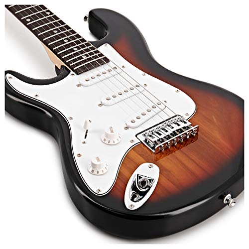 Guitare Électrique LA 3/4 Pour Gauchers + Pack Ampli 10 W Sunburst - Les Beatles, Paul McCartney, John Lennon, RIngo Starr, George Harrison Guitare Électrique LA 3/4 Pour Gauchers + Pack Ampli 10 W Sunburst – Image 5