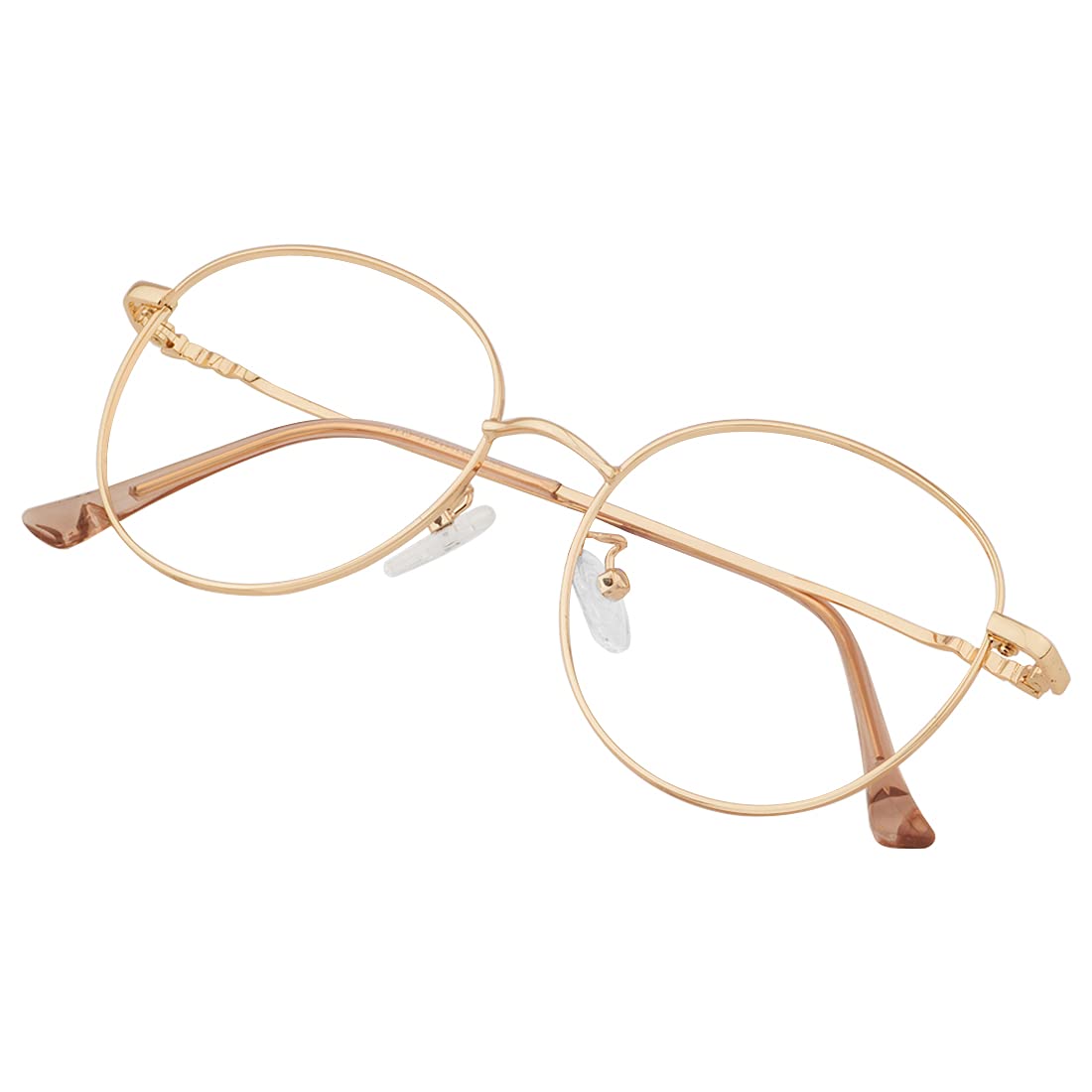 Roshfort Unisex Eyeglasses For Men Women Spectacle Frames Light Weight Blueray Block Eye Protection Glasses For Computer Zero Power Bluecut lens Round Medium Size M-3140 Frame Gold (B09LHYQ5D8) Amazon Price History, Amazon Price Tracker