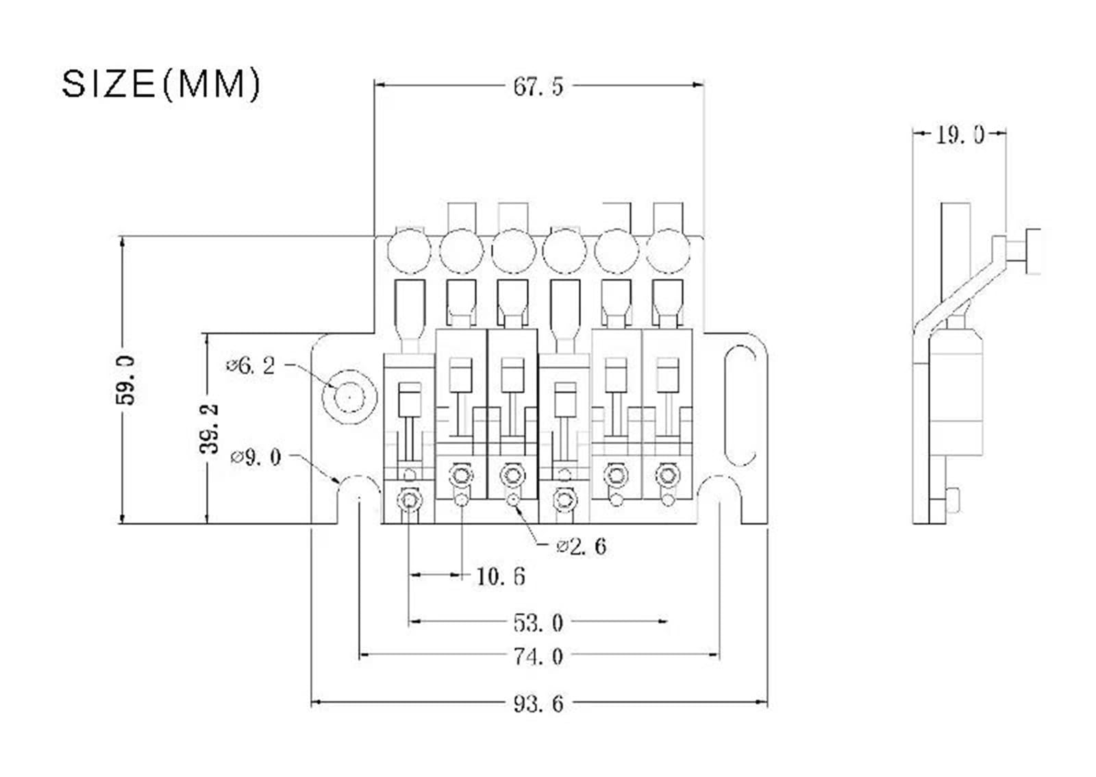 Mostek Double Locking Tremolo do gitary elektrycznej 6 strunowej dostępny w kolorze czarnym złotym chromowanym Mostek Gitary Profesjonalnej(Chrome)