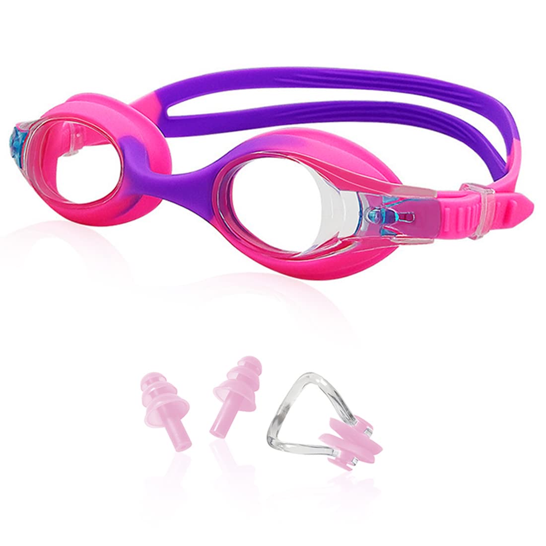 Proberos® Swimming Goggles for Kids 6-14 with Case, Nose Clip and Earplugs, Anti-Fog No Leak Swimming Goggles for Boys Girls (Pink) (B09TH7JQS9) Amazon Price History, Amazon Price Tracker