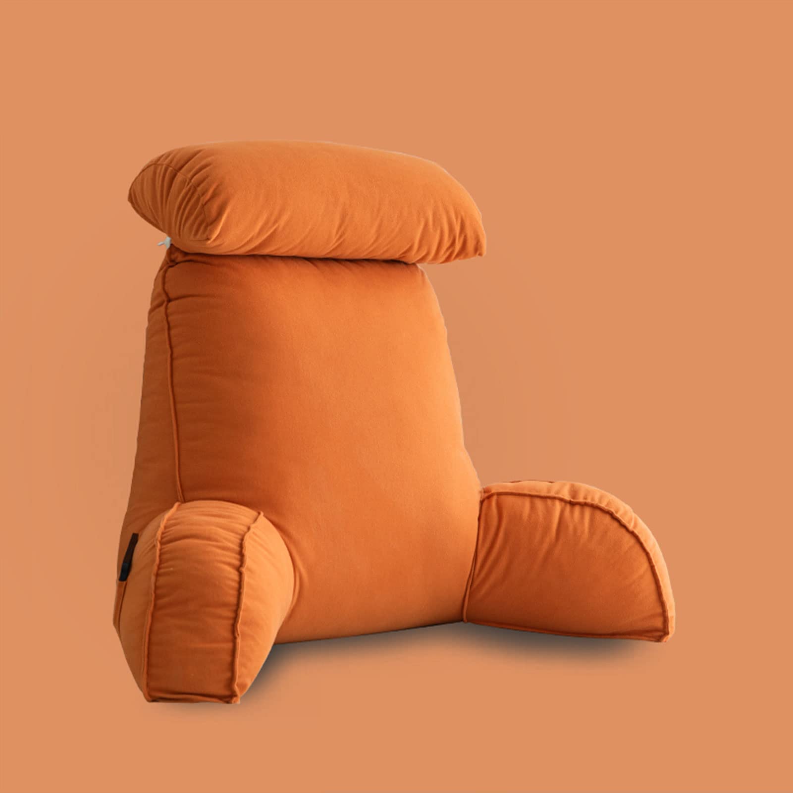 Almohada de lectura con brazo de apoyo, almohada de apoyo para el respaldo, cojín de apoyo lumbar, almohada para descansar en cama, con bolsillo y almohada para el cuello para leer, relajarse y mirar