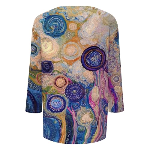 HTHLVMD Womens 3/4 Length Sleeve Tunic Tops Summer Fall Outfits 2025 Three Quarter Sleeve Casual V Neck T Shirts for Women