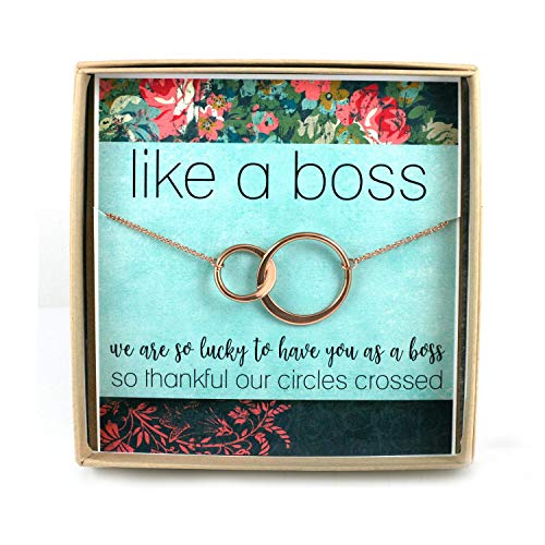 Boss Gift â€¢ Boss Jewelry â€¢ Boss Card and Gift â€¢ Connecting Circle Necklace â€¢ Thank You for Boss â€¢ Christmas Gift for Boss â€¢ Gift for Her