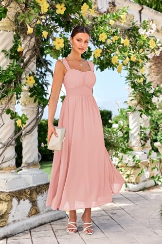 Image of GRACE KARIN 2026 Women's Summer Floral Wedding Guest Dress,Beach Flowy A Line Maxi Off Shoulder Bridesmaid Dresses