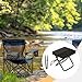 Pegciuho Folding Stool Fishing Chair Practical Oxford Cloth Heavy Duty for Queuing Train Travel BBQ Cooking Backpacking Backyard, Black