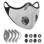 salipt Antipoussière réutilisable M, Protection Sportive M, avec Filtre à Charbon Actif et Valve/pour activités Moto en extérieur (Noir)…