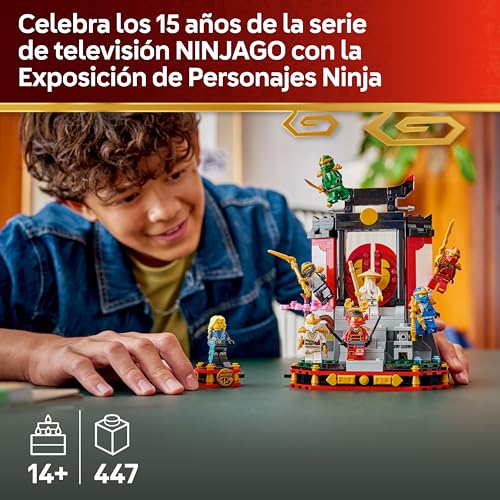 Miniatura 2 de LEGO Ninjago Exposición de Personajes Ninja: 15 Aniversario - Puerta de Monasterio con 8 Minifiguras Coleccionables y Espadas - Regalo Nostálgico para Niños de 14+ Años y Fans Adultos - 71866