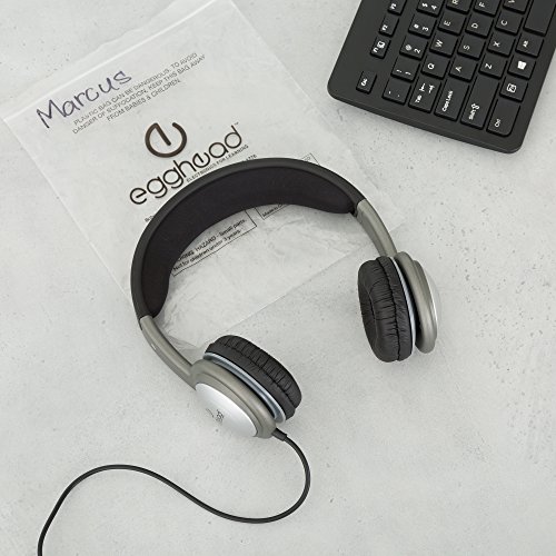 Image of Egghead EGG-IAG-3001-SO-10 Cushioned Headband Stereo Headphones, black /Silver (Pack of 10)