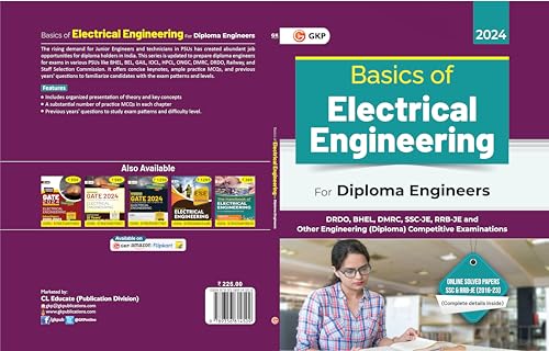 Image of GKP Basics of Electrical Engineering for Diploma in DRDO, BHEL, DMRC, SSC-JE, RRB-JE and Other Engineering (Diploma) Competitive Examinations