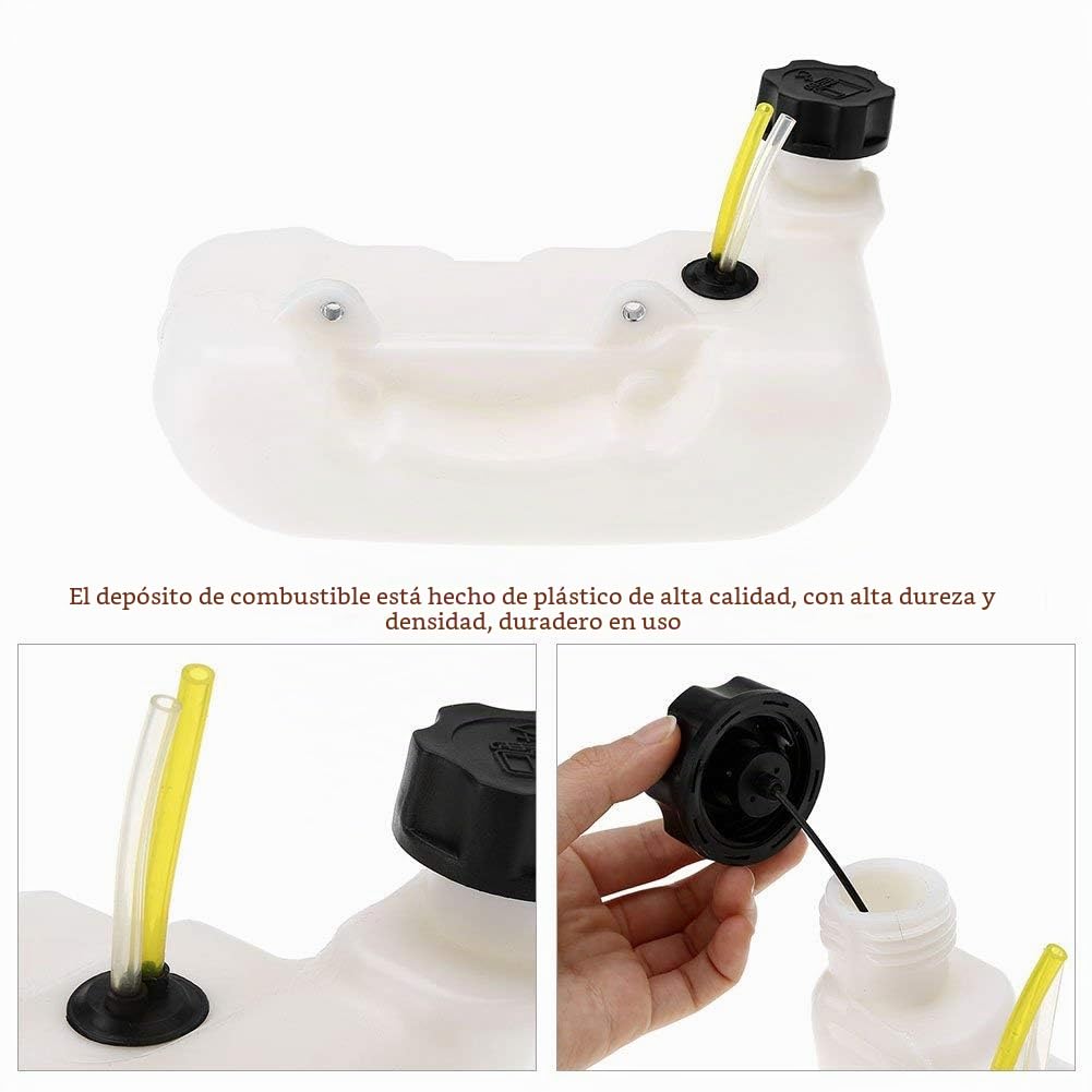 Kafuty Depósito de Combustible de la Recortadora para CG430 520 43CC 52CC 47CC Accesorio de Pieza de Repuesto para desbrozadora Apto para Jardín o Uso agrícola.(Blanco)