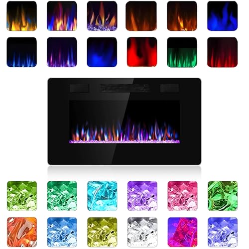 Image of Antarctic Star 30 Inch Electric Fireplace in-Wall Recessed and Wall Mounted, Fireplace Heater and Linear Fireplace with Multicolor Flame, Timer, 750 /1500W Control by Touch Panel & Remote