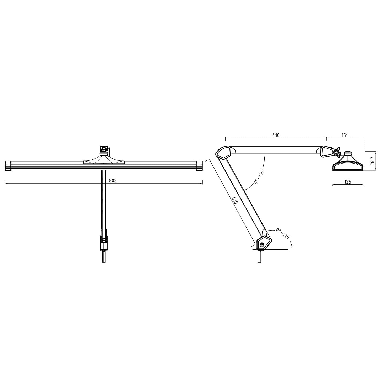 SEMPLIX LED Arbeits-Tischlampe (684 LED/dimmbar/Tischklemme)