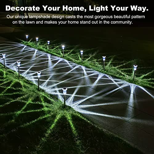 Lianglome Solar Pathway Lights - 8 Pack Solar Walkway Lights Stainless Steel Solar Landscape Lights For Patio Lawn Yard Driveway-Cool White #TOP6