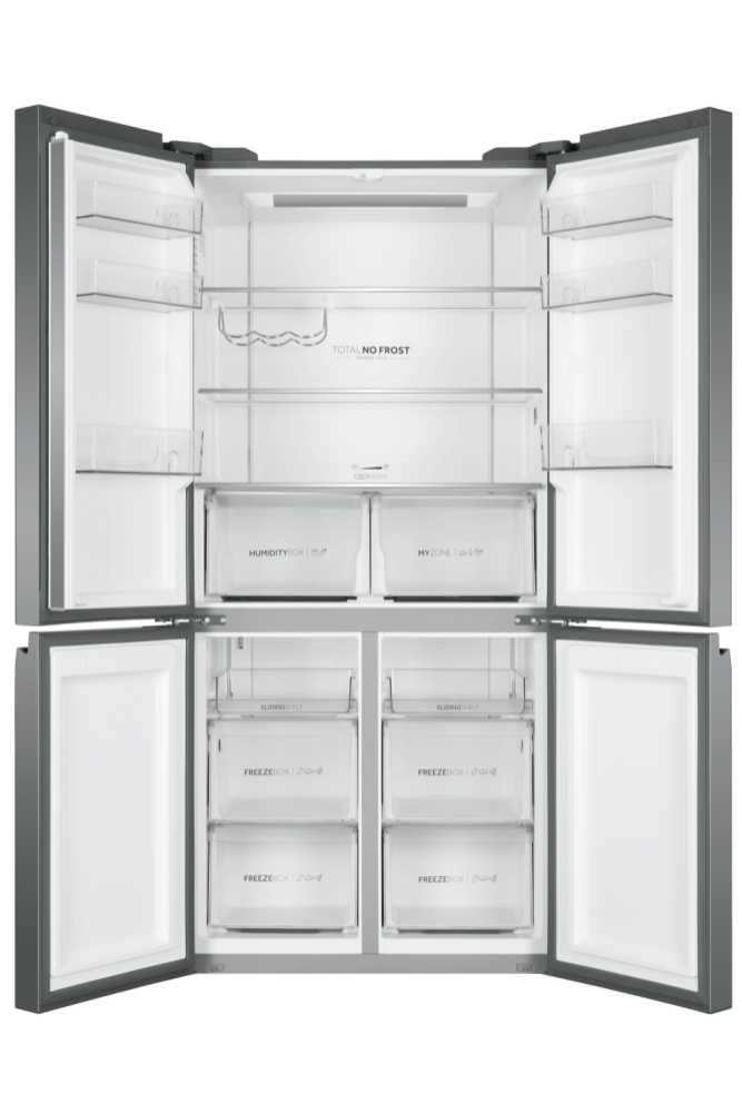 Haier Cube 90 Series 3 HTF-540DGG7 - Frigorífico 4 Puertas, Función Vacaciones, Botellero, Motor Inverter, CajónMy Zone, Cajón Humidity Zone,Total No Frost, 90cm, Capacidad 528L, Inox