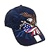 Patriotic USA American Flag Red White Blue Stars Flying Birds Baseball Cap Hat 3D Embroidery (Navy)