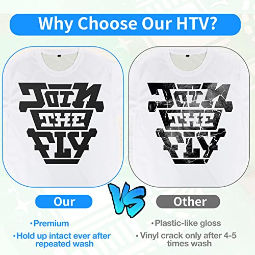 12" X 10Ft Heat Transfer Vinyl Htv Rolls Black, Sooez Htv Vinyl For T-Shirt, Iron On Vinyl For Cricut & Silhouette Cameo, Easy To Cut & Weed For Diy Heat Vinyl Design #TOP1