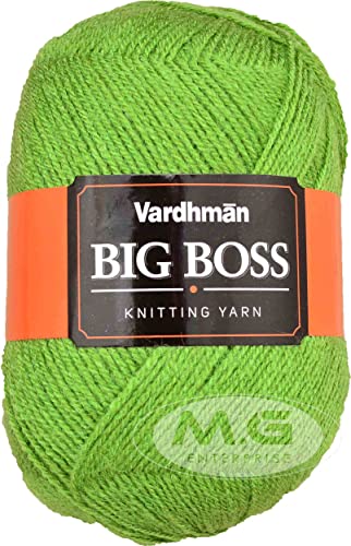 Image of Vard hman Bigboss Apple Green (600 gm) Wool Ball Hand Knitting Wool /Art Craft Soft Fingering Crochet Hook Yarn, Needle Knitting Yarn Thread dye MG PM