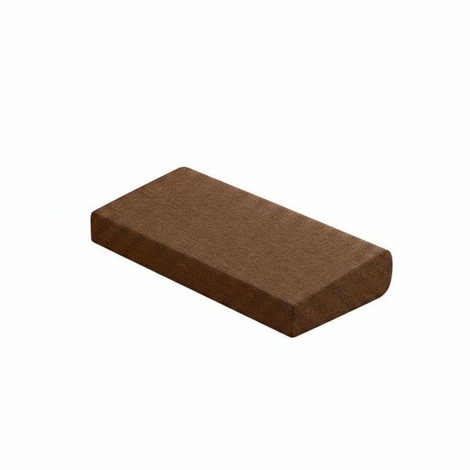 Textured Sloped Meditation Cushion Textile-Covered Meditation Cushion Rectangular Floor Pillow Rounded Edges, Coffee-image-31