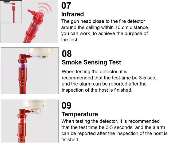 Image of Smoke and Heat Detector Testing Kit with Extension Poles | Fire Alarm Detector Test Equipment for Fire Safety Inspection