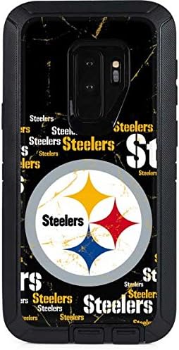 Skinit Decal Skin Compatible with OtterBox Defender Galaxy S9 Plus - Officially Licensed NFL Pittsburgh Steelers Black Blast Design