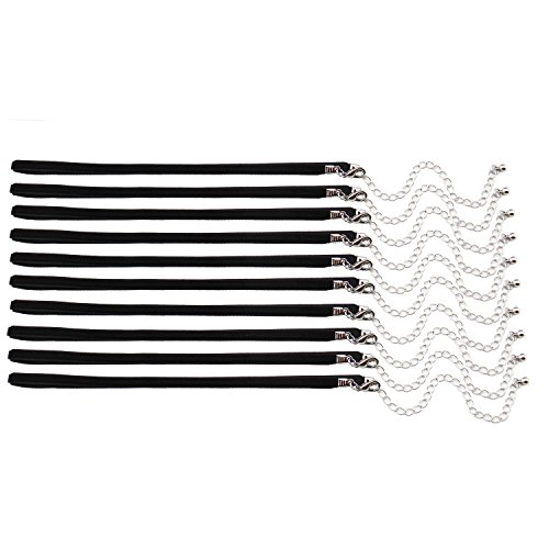 30pcs 3/16'' Black Velvet Chokers Vintage Necklace for Women with Extension (XL-1005-1) (Black)