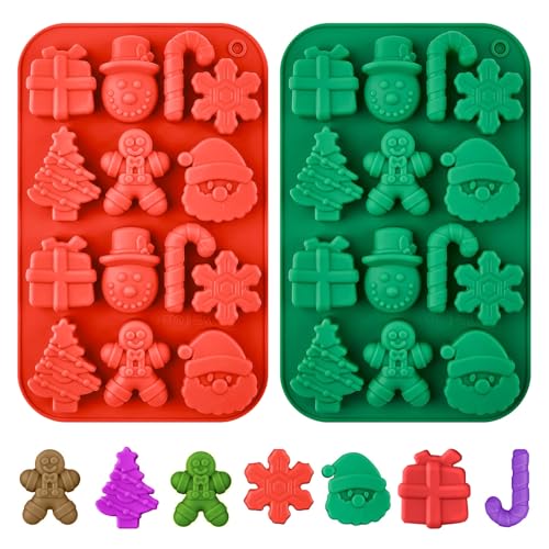 2 Pièces Moule à Chocolat de Noël, Moule en Silicone Patisserie Noël, Moule Gateau Silicones Noëls, Moule Chocolat de Noëls, Moule Silicone Noël pour...