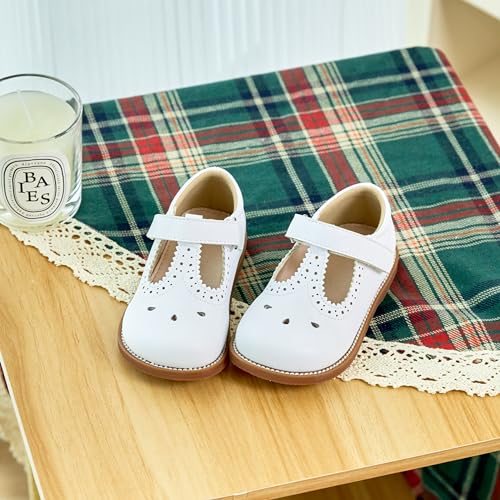 Image of GINFIVE Toddler Girls Dress Shoes Little Kids Flats School Mary Janes Shoes