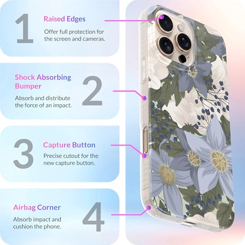 LONLI Hue - Sapphire Bloom Blue Flower Magnetic Phone Case - image 4