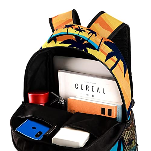 Sac à dos décontracté dos protégé contre fatigue motif psychédélique rétro
