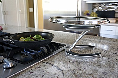 Trivae Unique Patented Pan Lid, Utensil And Pot Holder, Dish/Cake Serving Stand And Trivet In One For The Kitchen Lover #TOP3