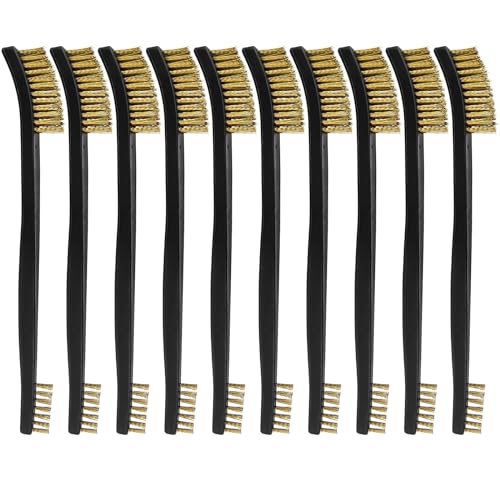 Image of 10Pcs Gun Cleaning Brushes, Double Ended Brass Wire Brush Set