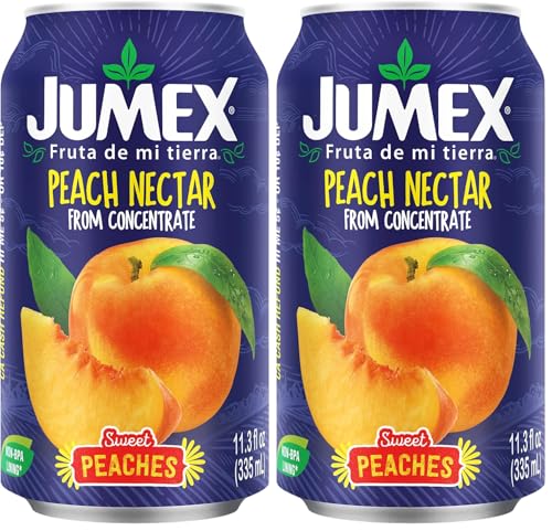 Image of Jumex Peach Juice Nectar - Peach Nectar Made with Fresh Fruit Puree - Fruit Juice Concentrate for Smoothie Mix, Cocktail Mixers & Kids Drinks & Beverages - 11.3oz, 2 Pack Canned Drink