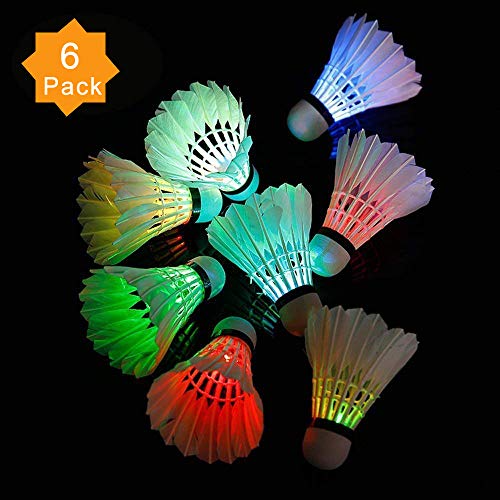ZHENAN LED Badminton Shuttlecocks Dark Night Glow Birdies Lighting for Outdoor & Indoor