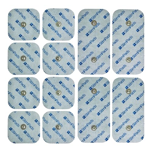 Compex Electrodos. PAQUETE AHORRO de 12 electrodos de alto rendimiento y larga duración (4 X 50X100mm de UN Snap y 8 X 50X50mm). Compatibilidad con Compex garantizada al 100%