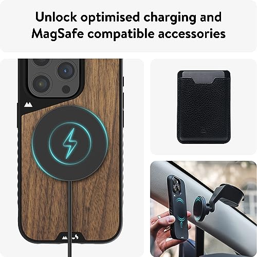 Image of Mous Wood For iPhone 15 Pro Max Case Magsafe Compatible - Limitless 5.0 - Walnut - Protective iPhone 15 Pro Max Case - Shockproof Phone Cover