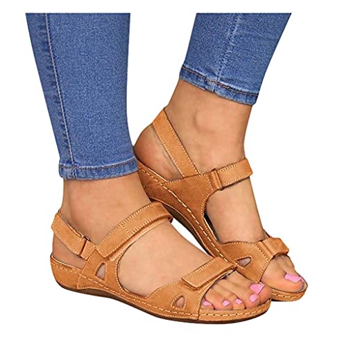 haoricu Open Toe Sandals for Women Low Heel,Sneaker Shoes for Women Slip On, Casual Work Travel Walking Shoes Flats 